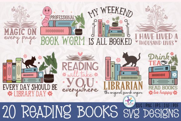 Book Reading SVG Bundle for Crafts and Graphics