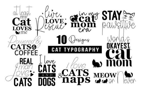 Cat Typography Svg Bundle Vol.04