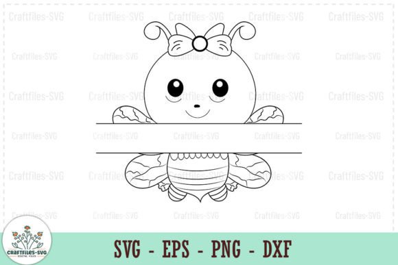 Cute Bee Name Tag - SVG: Graphics for Crafts