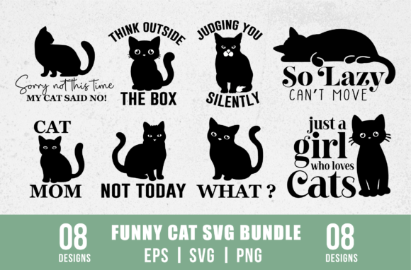 Funny Cat Svg Bundle Vol.01: Graphics for Crafts