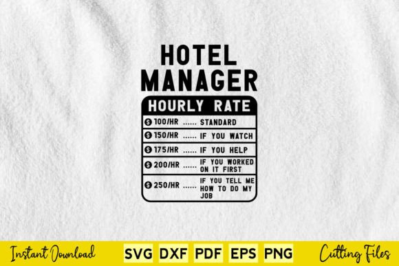 Funny Hotel Manager Hourly Rate Svg Png