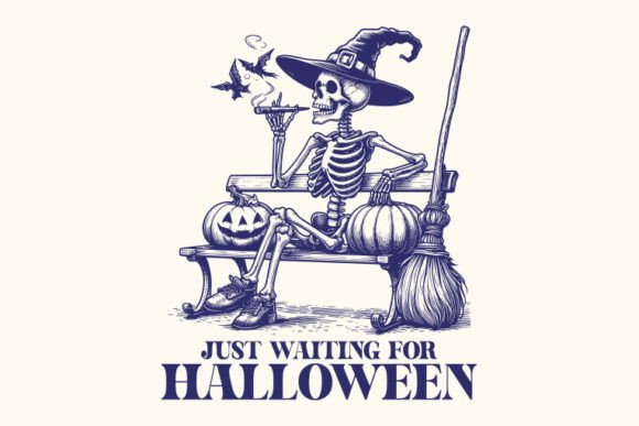 Just Waiting Halloween SVG Design