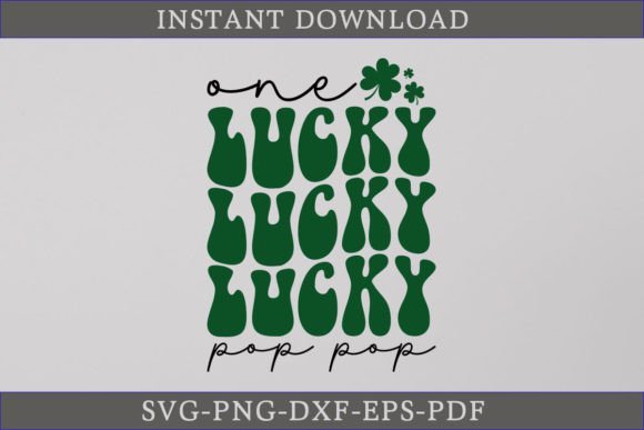 One Lucky Pop Pop Retro Gift Shirt SVG: Graphics and Crafts