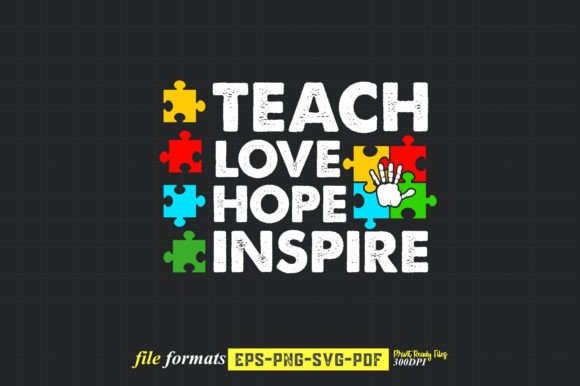 Teach Love Hope Inspire Svg Design: Graphics and Crafts